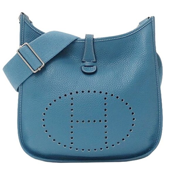 HERMES Handbags - HERMES Women's Shoulder Bag Evelyn 3 PM Taurillon Clemence Blue Jean Light □N...